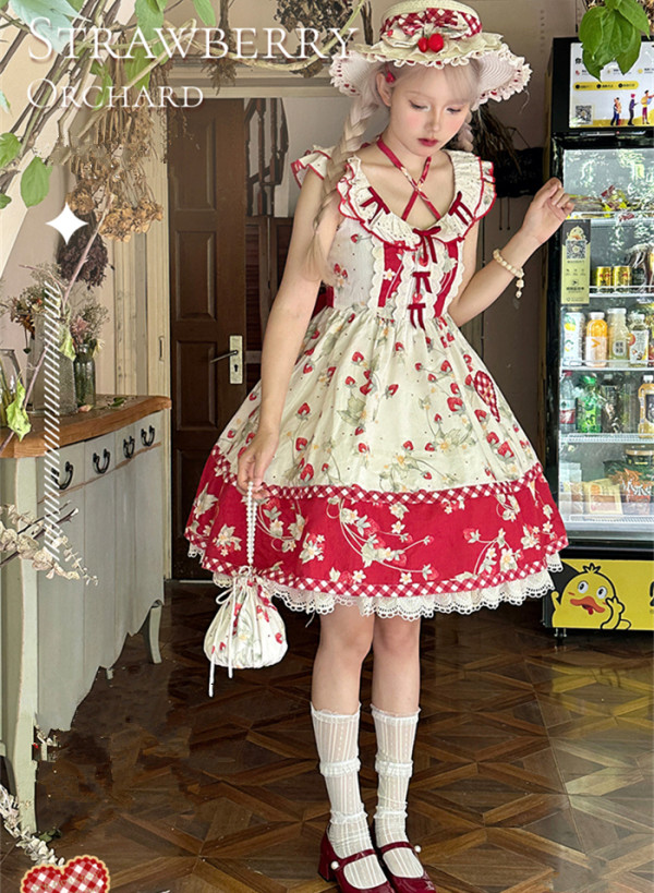 Strawberry Orchard- Sweet Lolita JSK