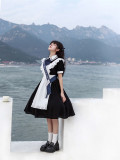 Withpuji -Natasha- Embroidery Classic Lolita OP Dress with Apron