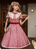Withpuji -Limited Sweetheart- Sweet Classic Lolita OP Dress with Bowknot and Waistband