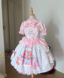 EternitySpring -Barbie Bear- Sweet Lolita Dress Full Set, Blouse and Apron