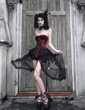 Hell Alice- Drawstring Gothic Lolita Corset, Nest Overskirt, Tulle Tailing Set and Bolero