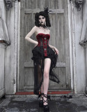 Hell Alice- Drawstring Gothic Lolita Corset, Nest Overskirt, Tulle Tailing Set and Bolero