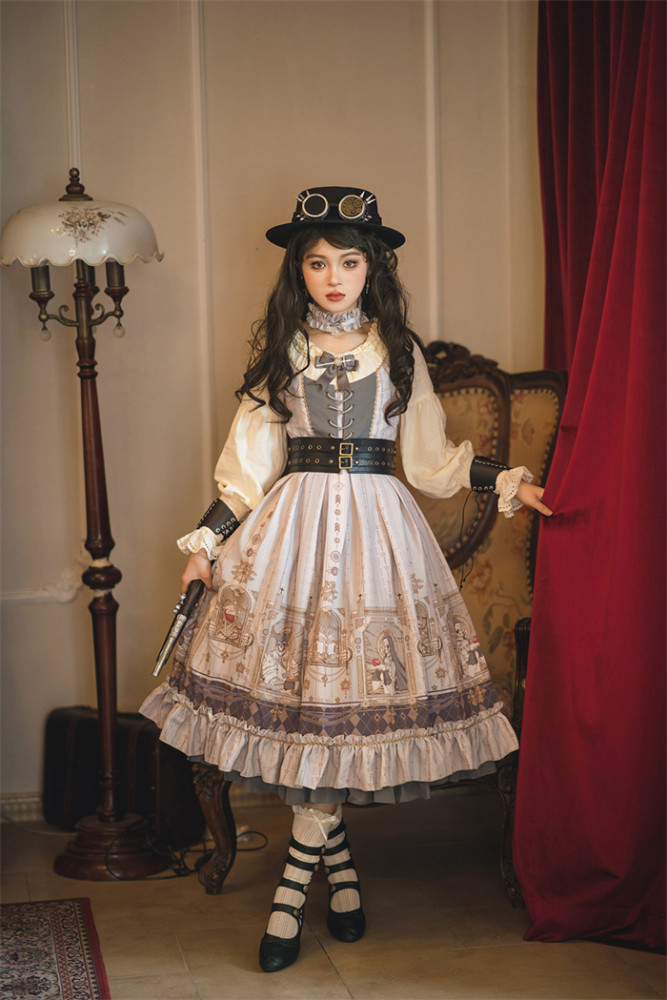 US$ 91.99 - Miss Point -Hunting Notes- Punk Lolita OP Dress -  m.lolitaknot.com