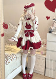 Strawberry- Sweet Lolita Skirt with Suspenders, Blouse and Hat