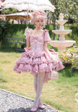 Puff Rose- Elegant Sweet Princess Lolita OP Dress with Bow Tailing