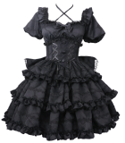 Puff Rose- Elegant Sweet Princess Lolita OP Dress with Bow Tailing