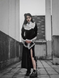 Alt Street Punk Gothic Halloween Vampire Velvet Long Fishtail Dress