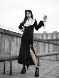 Alt Street Punk Gothic Halloween Vampire Velvet Long Fishtail Dress