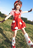 Flying Mushrooms- Sweet Casual Lolita JSK and Hat