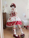 Strawberry Orchard- Sweet Lolita Salopettes