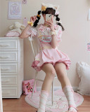 Yingluofu -Little Monsters- Sweet Lolita Blouse and Suspender Shorts