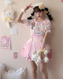 Yingluofu -Little Monsters- Sweet Lolita Blouse and Suspender Shorts