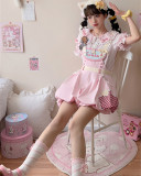 Yingluofu -Little Monsters- Sweet Lolita Blouse and Suspender Shorts