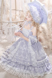 Diamond Stardust- Gorgeous Embroidery Tea Party Princess Wedding Classic Lolita JSK Full Set