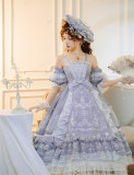 Diamond Stardust- Gorgeous Embroidery Tea Party Princess Wedding Classic Lolita JSK Full Set