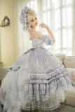Diamond Stardust- Gorgeous Embroidery Tea Party Princess Wedding Classic Lolita JSK Full Set