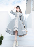 Starsea Fantasy- Military Ouji Lolita OP Dress, Cape, Blouse and Hat