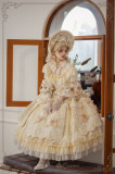HinanaQueena -Antique Bride- Gorgeous Elegant Tea Party Princess Wedding Lolita OP Dress and Bonnet