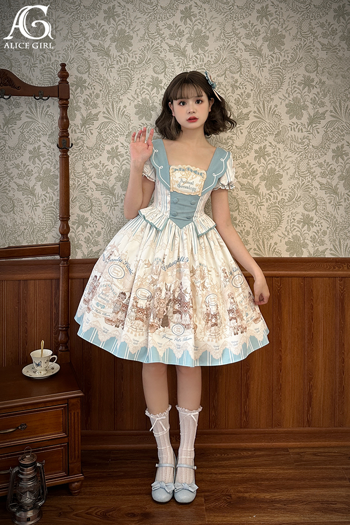 US$ 67.99 - Alice Girl -Vintage Doll Family- Embroidery Classic Lolita OP  Dress - m.