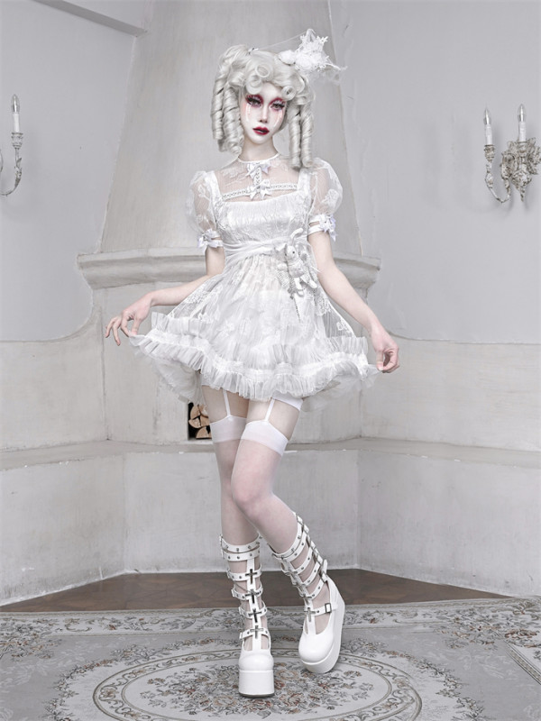 Sleeping Alice- Christmas Gothic Lolita OP Dress and Bloomer