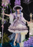 Bramble Rose -Sakura Song of Four Seasons- Gorgeous Tea Party Princess Classic Lolita OP Dress and Bonnet