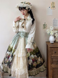 Bainiao -Terrace Garden- Elegant Classic Lolita Fishbone Skirt