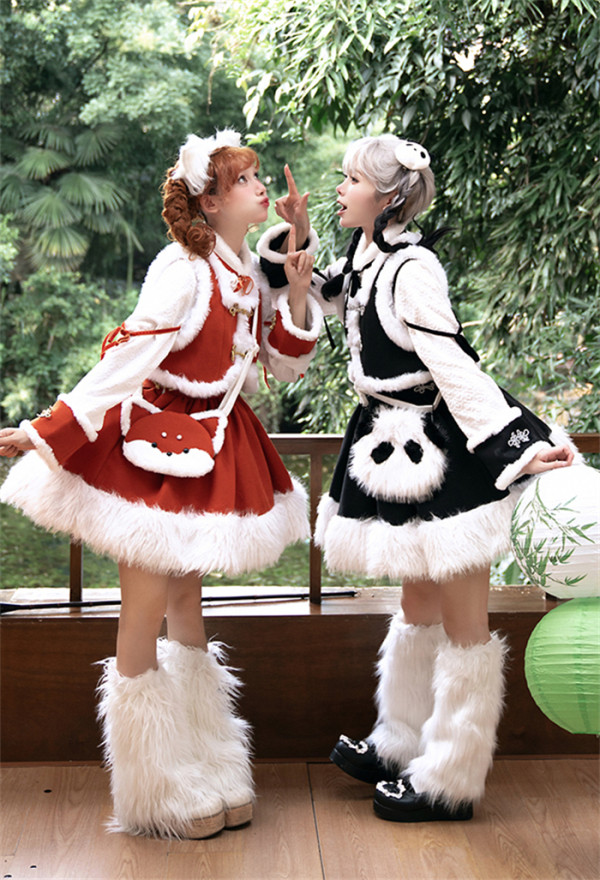 Little Fox & Panda- Sweet Casual Qi Lolita Skirt, Blouse and Accessories