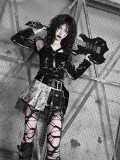 Liquid Invasion-  Alt Street Punk Halloween PU Fishing Net Skirt, Blouse and Bolero