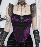 Blood X Fire- Lace Sexy Gothic Lolita Topwear and Long Fishtail Dress