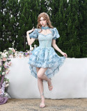 Sweet Kawaii Harajuku Cute Tie-dye Tail Slip Dress, Bolero and Choker