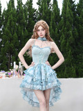 Sweet Kawaii Harajuku Cute Tie-dye Tail Slip Dress, Bolero and Choker