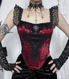 Blood X Fire- Lace Sexy Gothic Lolita Topwear and Long Fishtail Dress