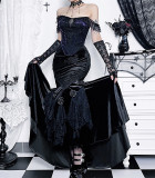 Blood X Fire- Sexy Gothic Lolita Velvet Long Fishtail Dress