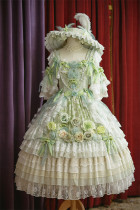 Yiyewuyu -Dream of Dual Blossoms- Gorgeous Tea Party Princess Wedding Rococo Lolita OP Dress