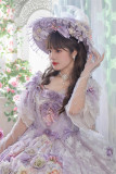Yiyewuyu -Muse Love Song- Gorgeous Tea Party Princess Wedding Rococo Lolita OP Dress and Bonnet