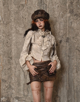 Journey Into Exile- Stand Collar Punk Lolita Blouse