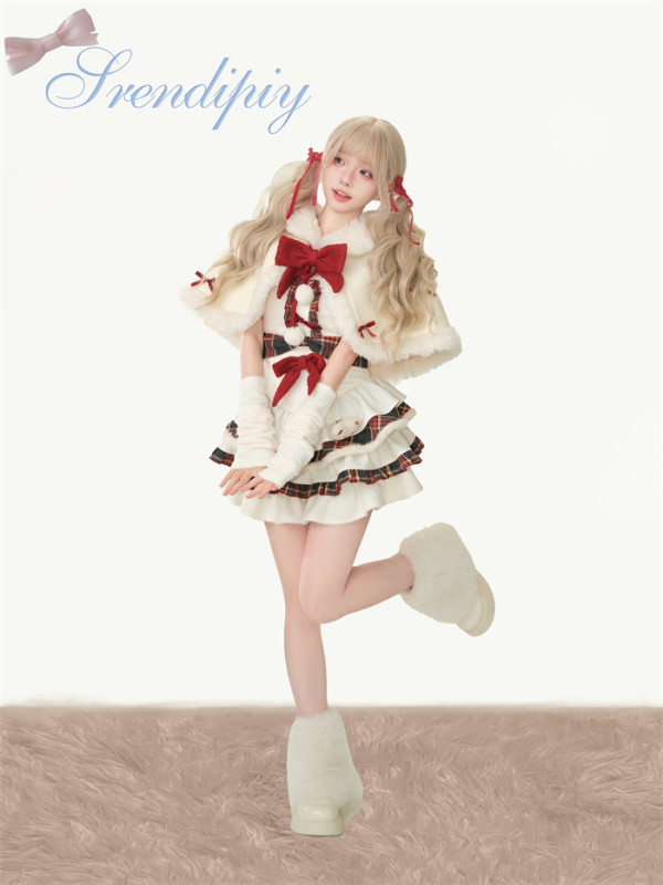 Cute Kawaii Harajuku Y2K Christmas Cape and Dress