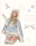 Cute Kawaii Harajuku Y2K Hooded Cape, Blouse and Skirt