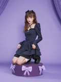 Cute Kawaii Halloween Sweet Black Gothic Y2K Halter Dress