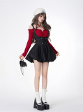 Sweet Kawaii Cute Christmas Sexy Halter Off Shoulder Dress