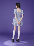 Cute Kawaii Sweet Y2K Princess Puff Sleeves Halter Dress