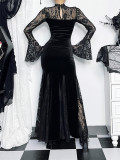 Alt Street Gothic Elegant Lace Fishtail Split Dress