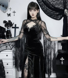 Alt Street Gothic Lace Bolero Cape With Long Bell Sleeves