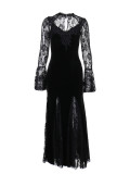 Alt Street Gothic Elegant Lace Fishtail Split Dress