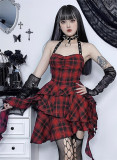 Alt Street Punk Y2K Christmas Rock Plaid Dress