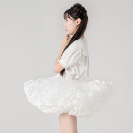 Short Boneless Soft Gauze 30cm Length 28cm Puffy level Lolita Petticoat