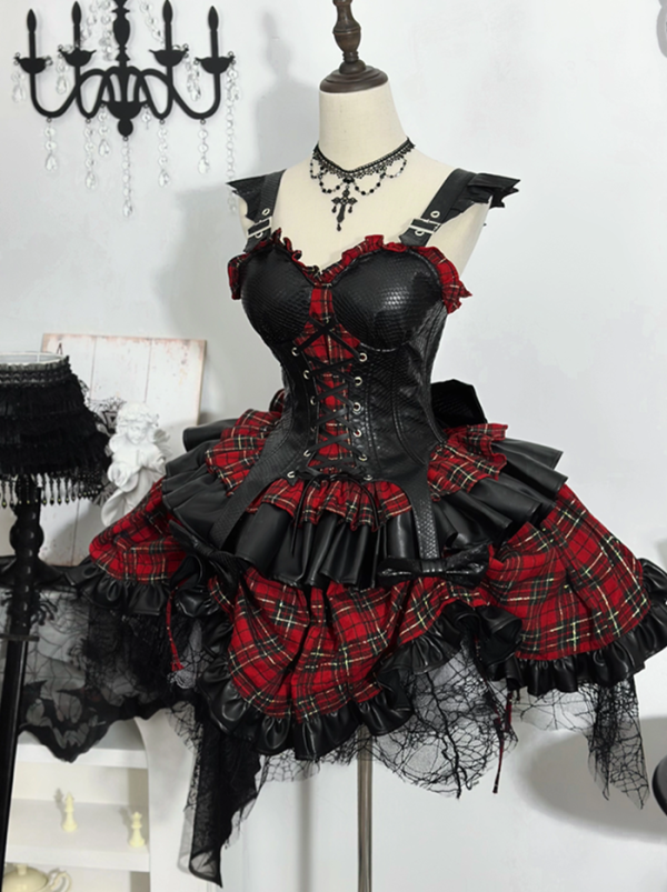 Crow -Twins- Sexy Gothic Lolita JSK, Suspender Skirt and Accessories