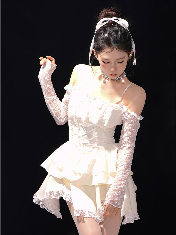 US$ 74.99 - Sweet Kawaii Cute Sexy Off Shoulder Layered Dress
