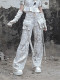 Asylum-  Alt Street Punk Y2K Grunge Distressed Ripped Straight Cargo Pants