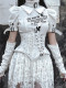 Asylum-  Alt Street Punk Y2K Grunge Ripped Fishbone Corset and Knitted Arm Sleeves